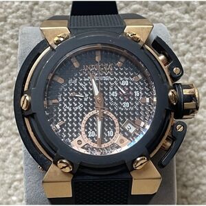 Invicta Reserve Cronograph‎ Mens Watch Black Gold Model 18342 Water Resistant
